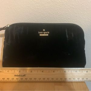 Kate Spade velvet cosmetic bag